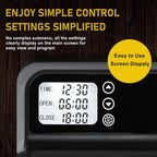 FarmParadise Automatic Chicken Coop Door – Battery Powered, LCD Display, Weatherproof & Safe, 2 Modes (Timer & Manual)